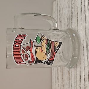 Vintage FUDDRUCKERS glass mug beer restaurant worlds best hamburger